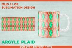 Argyle Tartan Plaid Mug Sublimation Designs. Mug Wrap PNG Product Image 1