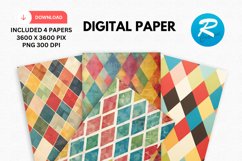 Argyle Digital Paper, Argyle Background Product Image 1