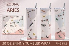 Zodiac tumbler, Aries horoscope 20 oz skinny tumbler wrap Product Image 1