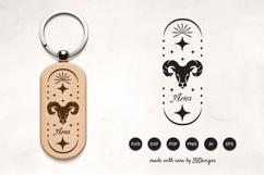 Aries Keychain Laser Cut SVG - Zodiac Laser Cut Product Image 1