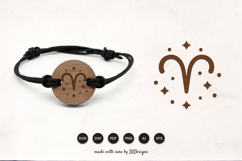 Aries Bracelet Laser Cut SVG - Wooden Zodiac Laser Cut Product Image 1