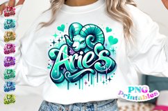 Aries Zodiac Airbrushed PNG Product Image 1
