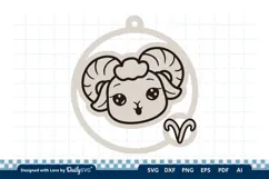Cute Zodiac Keychain SVG | Aries Astrology Design Product Image 2