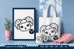 Cute Zodiac Sign SVG | Kawaii Astrology Design Product Image 3