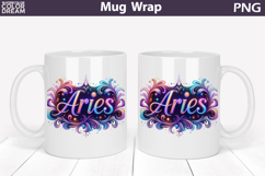 Aries Zodiac Mug Wrap | Astrology Cup Sublimation Product Image 1