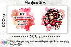 Zodiac Sign Mug Wrap PNG, Aries 15oz Sublimation Design Product Image 2