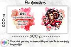 Zodiac Sign Mug Wrap PNG, Aries 15oz Sublimation Design Product Image 2