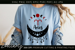 ARIES Zodiac Sign SVG for CRICUT Celestial Moon T-shirt Mug Product Image 2