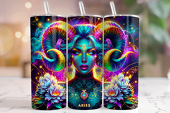 Aries Tumbler Wrap, Zodiac Tumbler, Astrology Tumbler PNG Product Image 1