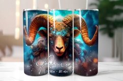 Aries Zodiac Sign Tumbler Wrap Sublimation Product Image 2