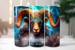Aries Zodiac Sign Tumbler Wrap Sublimation Product Image 2