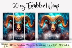 Aries Zodiac Sign Tumbler Wrap Sublimation Product Image 1