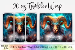 Aries Zodiac Sign Tumbler Wrap Sublimation Product Image 1