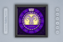 Aries Zodiac 3D Shadow Box Layered Papercut Product Image 2