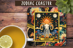 Aries Zodiac coasters Tarot card square coaster