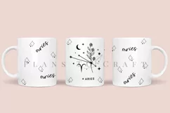 aries zodiac coffee mug sublimation wrap glass mug wrap svg presized for 11oz and 15oz glass ready to cut and sublimation files