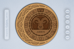 Aries Zodiac Layered Laser Cut Product Image 1