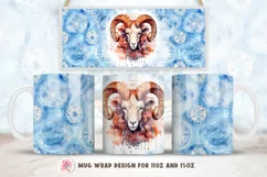 Zodiac Mug Wrap Sublimation Designs, Aries Mug, Aries Png