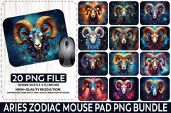 Aries Zodiac Sublimation Mouse Pad PNG Bundle Product Image 1