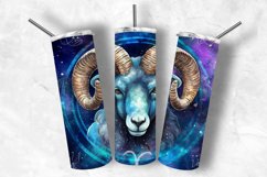 Aries Zodiac Signs Tumbler Sublimation Design Alcohol Ink Product Image 1
