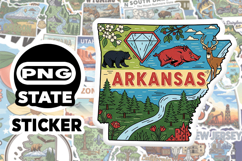 Arkansas Sticker PNG SVG | State Outline Decal File | Product Image 1