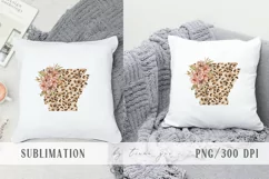 Floral Arkansas state map sublimation / clipart - png file Product Image 4