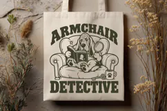 Armchair Detective SVG | Basset Hound Cozy Mystery Design Product Image 3