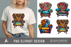 Watercolor Armchair Sublimation Clipart Product Image 1