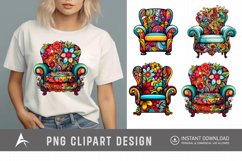 Watercolor Armchair Sublimation Clipart Product Image 1
