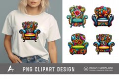Watercolor Armchair Sublimation Clipart Product Image 1