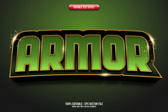 Armor gold 3D editable text effect Product Image 1