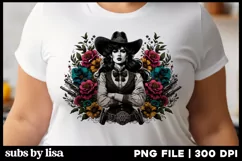 Western Sublimation Design PNG Cowgirl Product Image 2