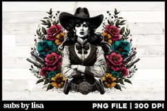 Western Sublimation Design PNG Cowgirl Product Image 1