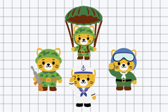 Soldiers Cats Elements 3D SVG Product Image 2