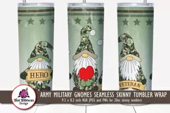 army military gnomes seamless tumbler sublimation