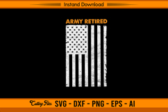 Army Retired SVG Military Veteran American Flag Design Product Image 1