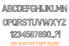 Army Stencil Outline Lettering ABC Font Military Typeface Product Image 2