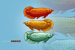 Arowana fish logo vintage colorful Product Image 1