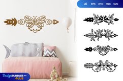 Magical Arrow with Butterfly and Flowers SVG Set Product Image 1