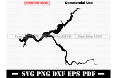 Arrowrock Reservoir Idaho Map Silhouette SVG PNG DX EPS PDF Product Image 1