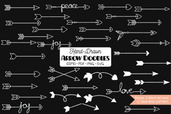 Hand Drawn White Arrows | Tribal, Curly, Crossed, Dart, Boho Product Image 1