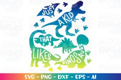 Girls and boys SVG Just a Kid that likes DINOSAURS Product Image 1