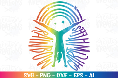 Cartwheel SVG Rainbow cartwheels girl cute cartwheel Product Image 1