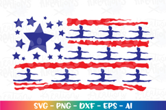 4th of July svg Happy 4th of july gymnastics USA flag splits Product Image 1