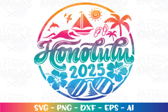 Summer svg Honolulu Hawaii tropical vacation beach palm tree Product Image 1