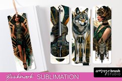 Vintage Bookmark Sublimation - Art Deco Style Bookmarks PNG Product Image 1