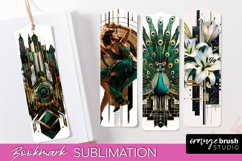 Vintage Bookmark Sublimation - Art Deco Style Bookmarks PNG Product Image 1