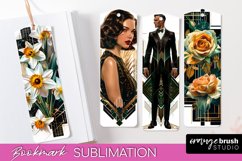Vintage Bookmark Sublimation - Art Deco Style Bookmarks PNG Product Image 1