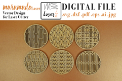 Art Decò Coasters 3 Vector File for Laser Cut - 6 Variations Product Image 1
