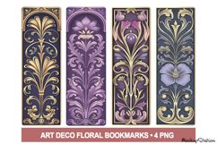 Art Deco Bookmark PNG Printable | Vintage Floral Design Product Image 1